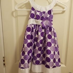 Girls purple and white dress
